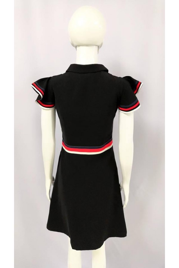 KRISNA FLOUNCE DESIGN DRESS BLACK 21555