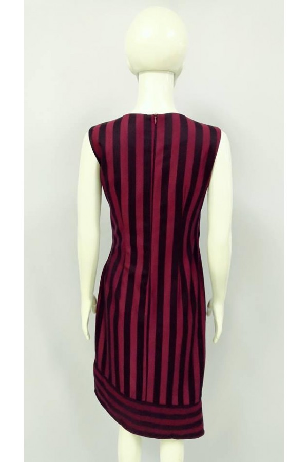 GRAYCE STRIPE DESIGN DRESS 22012 MAROON 