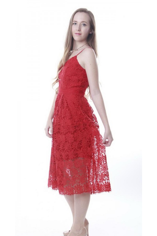 LACEY DRESS IN RED