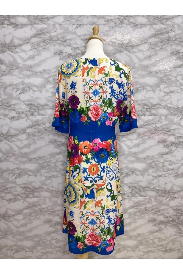 DRESS BLUE FLORAL 026