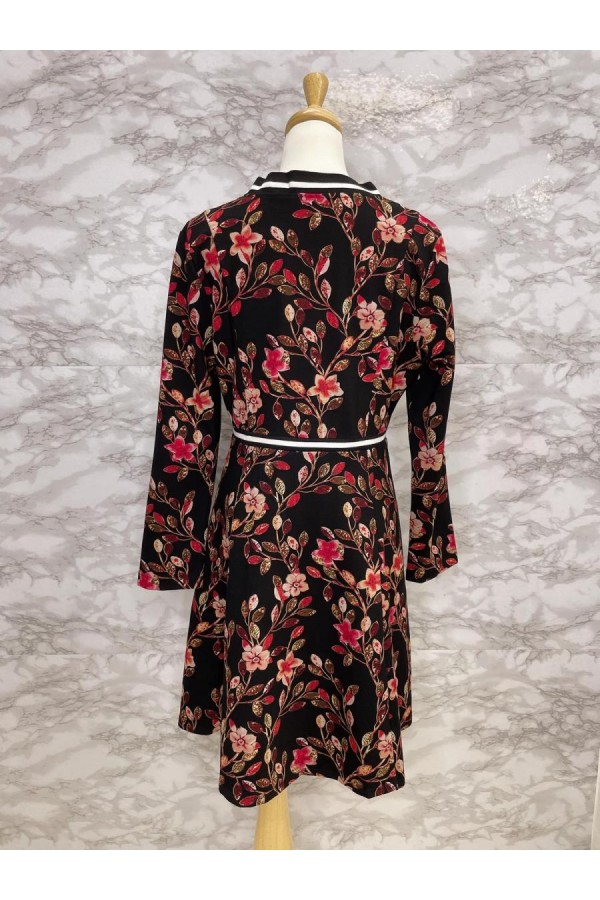 DRESS BLACK FLORAL 007