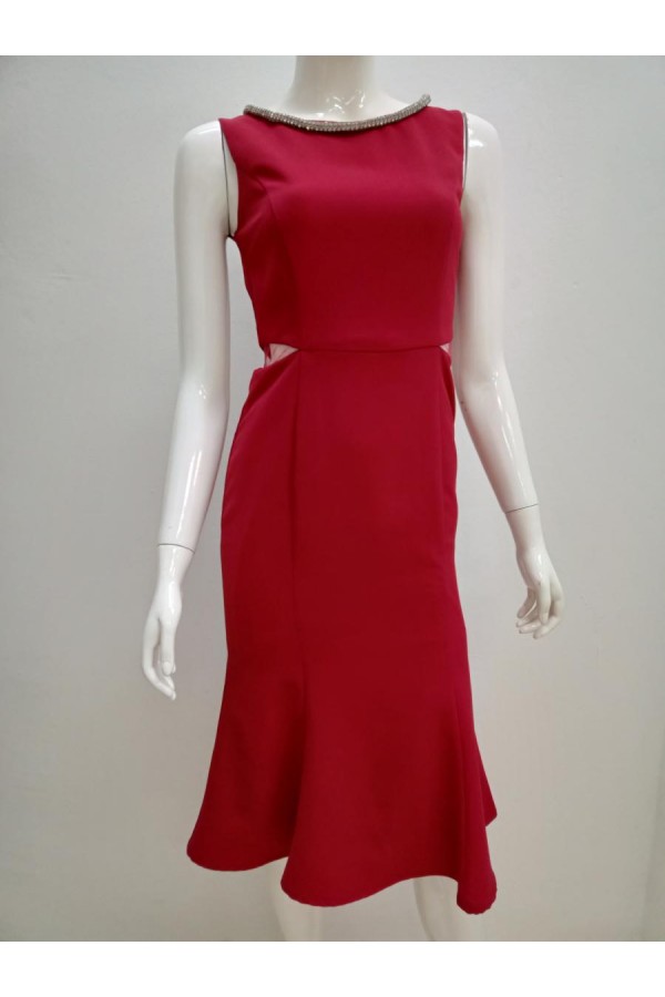 DRESS 6536 MAROON 