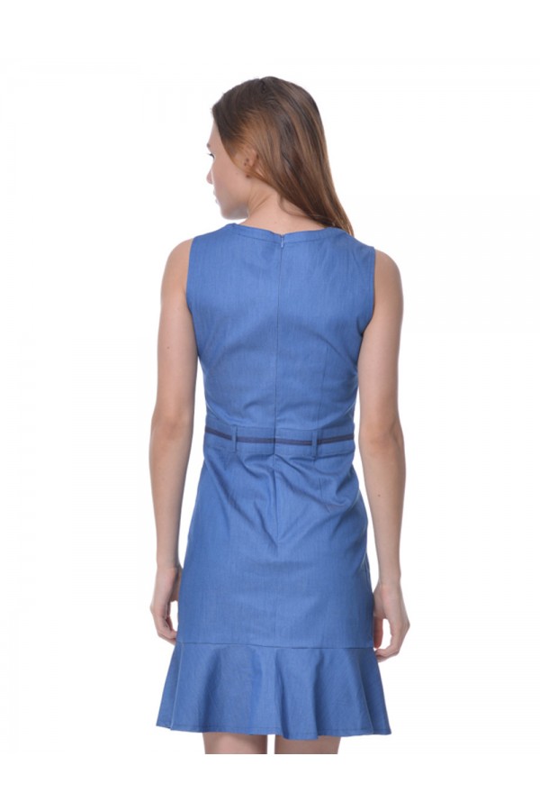 Sleeveless in Blue With Ribbon