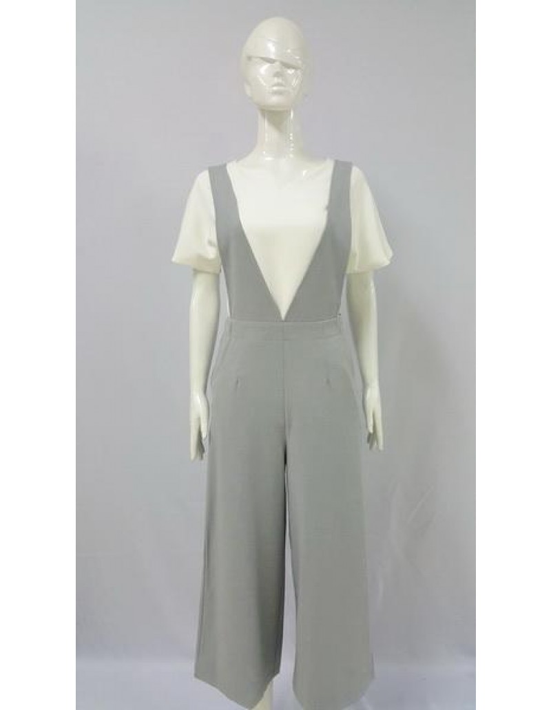 CHLOE DEEP V DESIGN JUMPSUITS GREY 333397