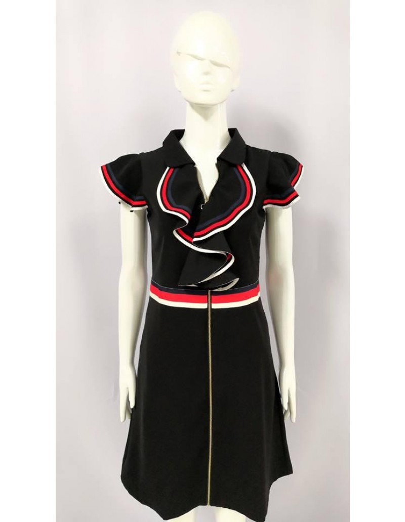 KRISNA FLOUNCE DESIGN DRESS BLACK 21555