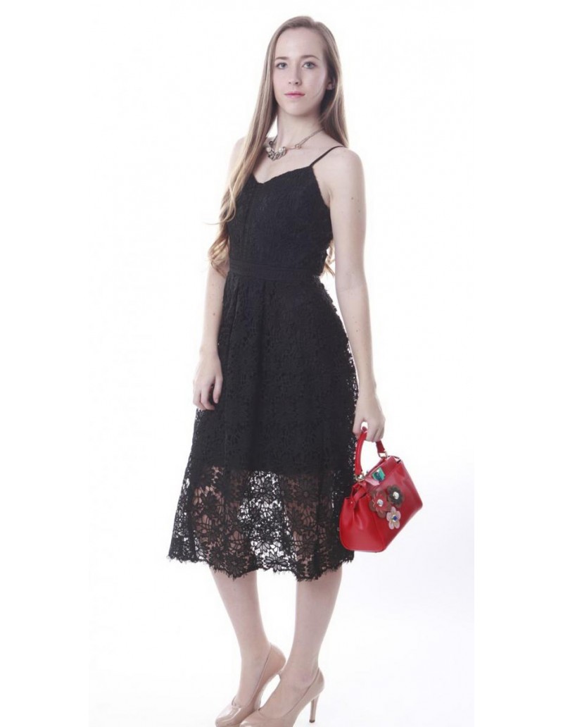 LACEY DRESS IN BLACK