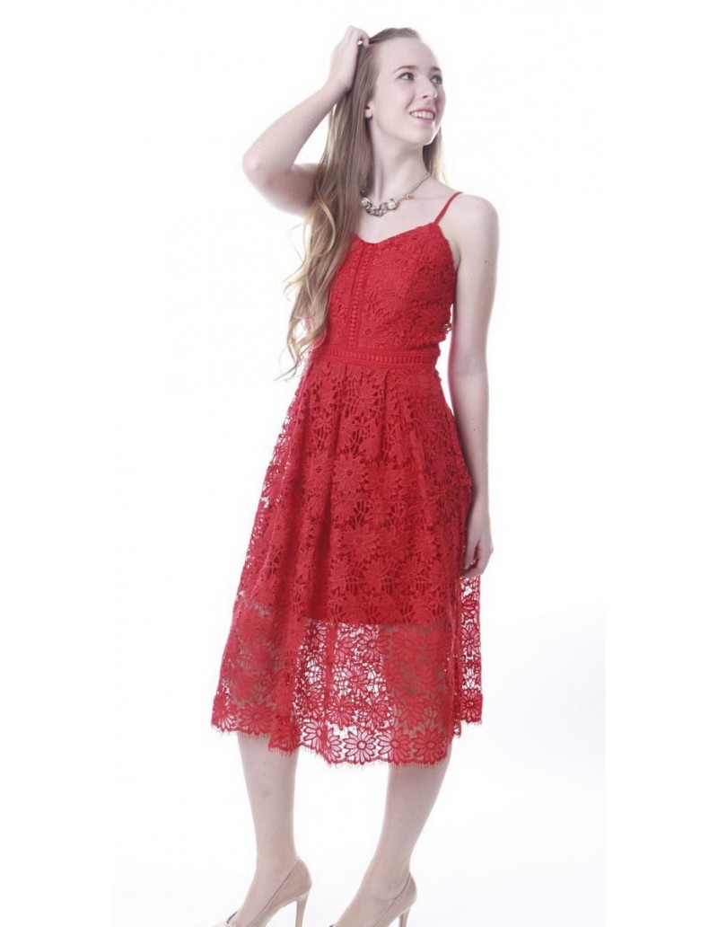 LACEY DRESS IN RED