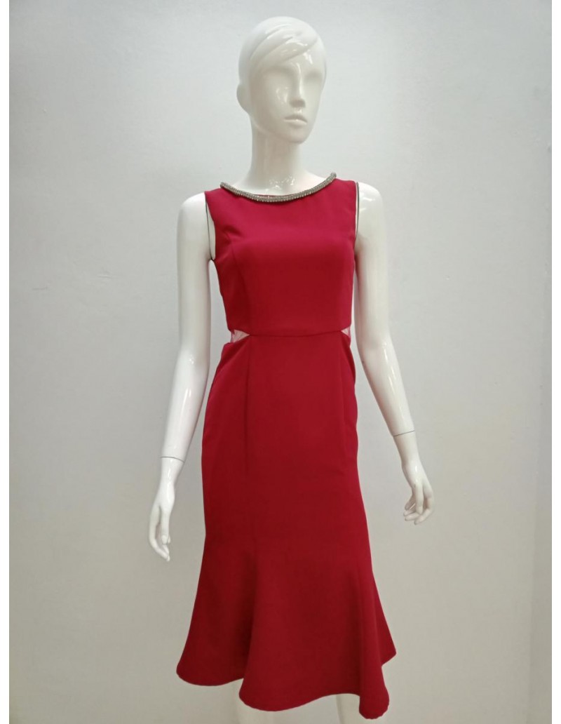 DRESS 6536 MAROON 