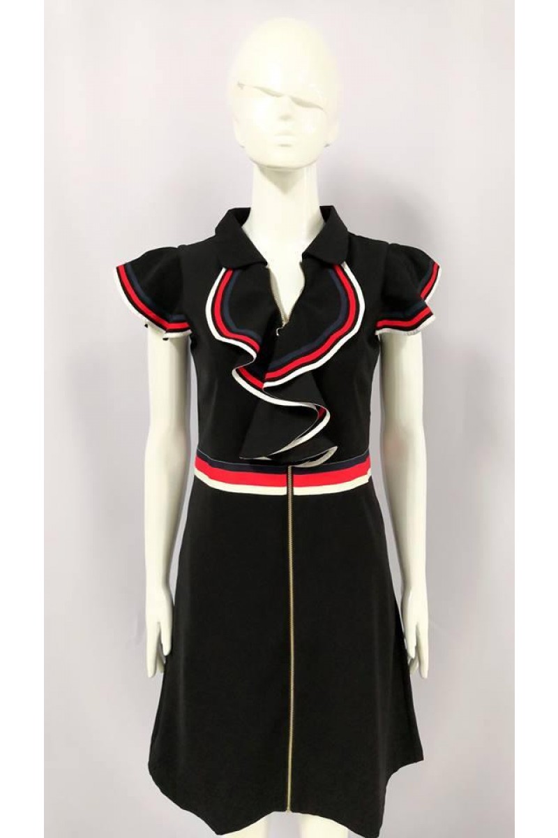 KRISNA FLOUNCE DESIGN DRESS BLACK 21555