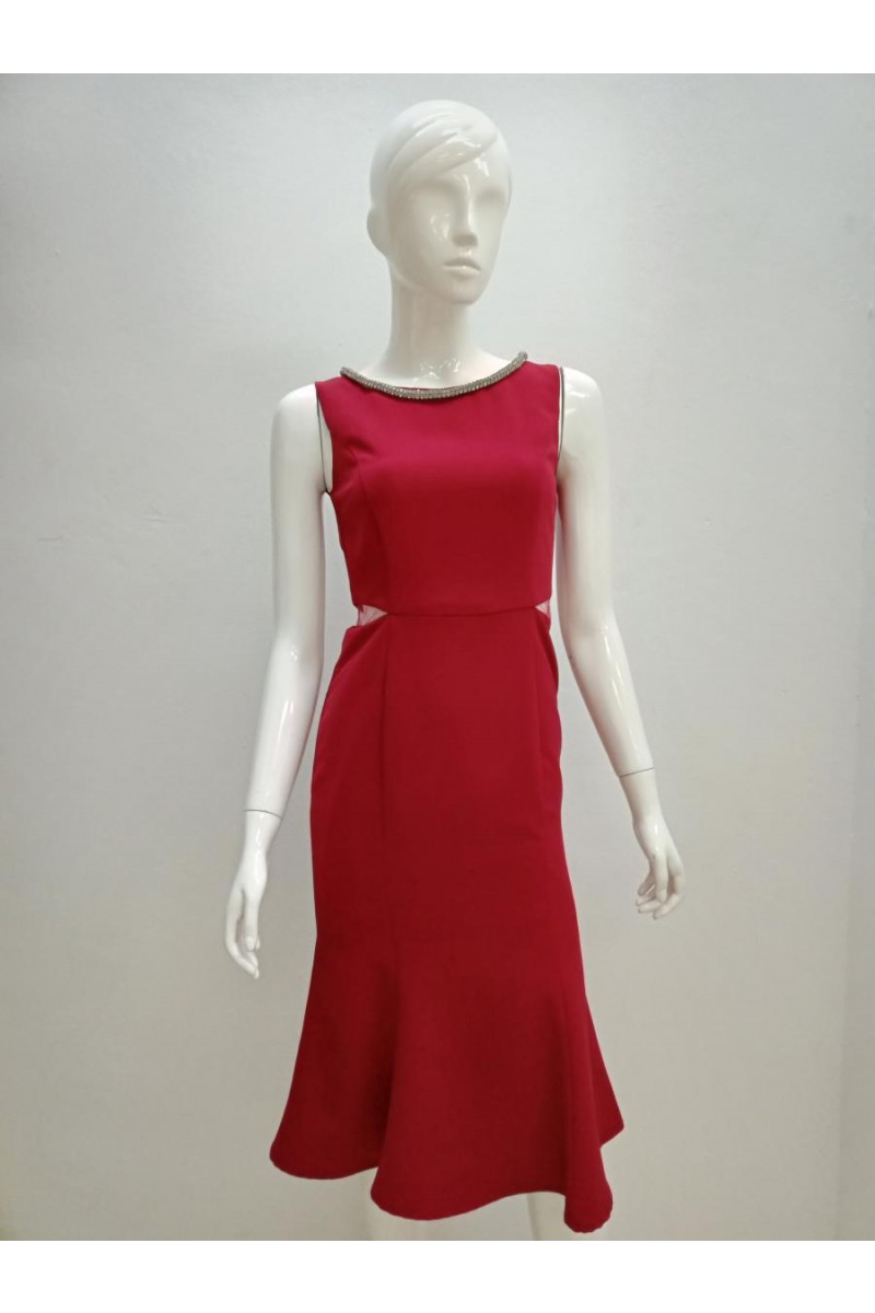 DRESS 6536 MAROON 