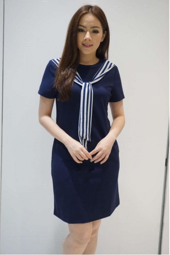 NECKTIE DRESS IN BLUE