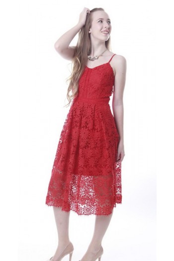 LACEY DRESS IN RED