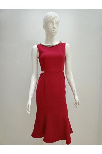 DRESS 6536 MAROON 