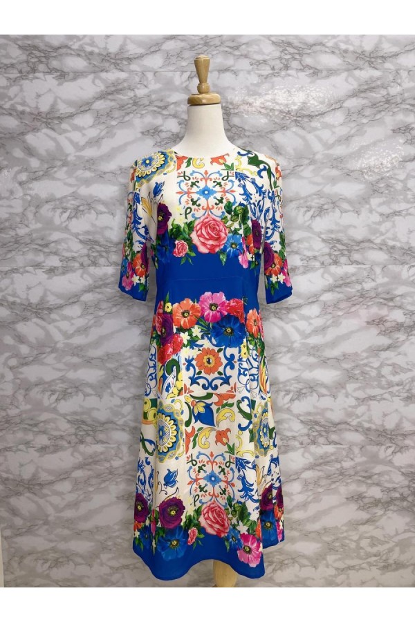 DRESS BLUE FLORAL 026
