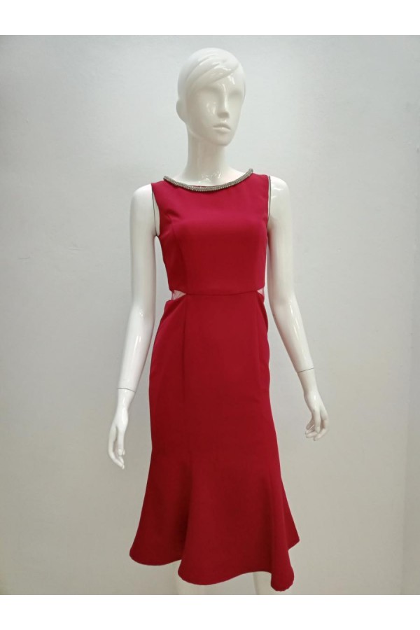 DRESS 6536 MAROON 